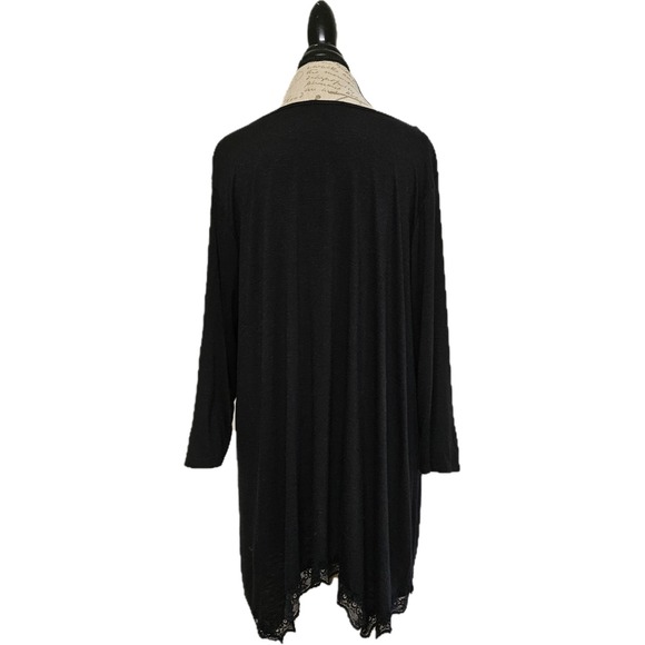 Lane Bryant Black Lace Trim Long Sleeve Top Sz 18/20 Y2K Witchy Dark Romantic - Picture 3 of 8
